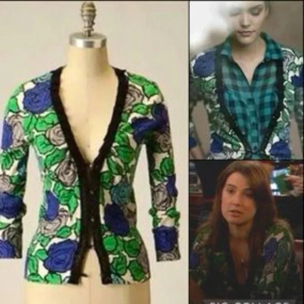 Anthropologie | Tabitha Laced Roses Floral Cardigan Sweater Size S Small